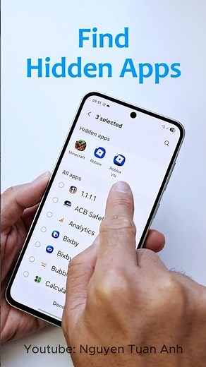Find hidden apps on samsung phone