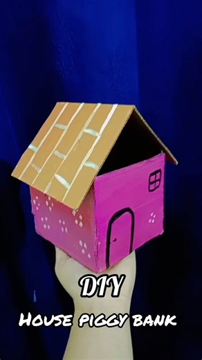 DIY cardboard house piggy Bank#short#piggy#Bank#trending#viral#crafting#videos#Teena Banpuriya