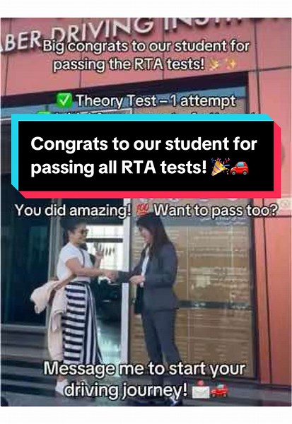 Student Passes RTA Driving Tests in Dubai