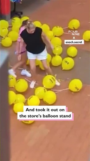 Mother and daughter destroyed store balloons stand #shortsfeed #mother #store #shorts #daughter