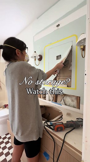 DIY Medicine Cabinet with Home Depot Mirror