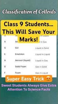 One Trick to Learn All 8 Types of Colloids! #science #chemistrytricks #easylearning
