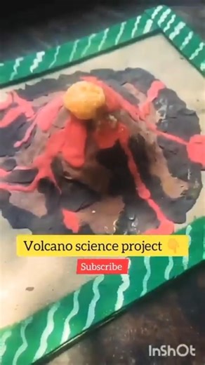 Creating Volcano 🌋 Science project #schoolproject​#craft​#science​ #volcano working model#ytshorts