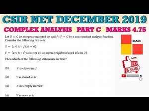 CSIR NET DECEMBER 2019 MATHEMATICS COMPLEX ANALYSIS PART C MARKS 4.75