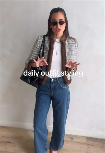 daily outfit routine styling process ✨ OOTD, outfit of the day, outfit styling, outfit inspo, styling tips, silverlake t-shirt, anine bing jeans, verafied bag, vintage designer jacket