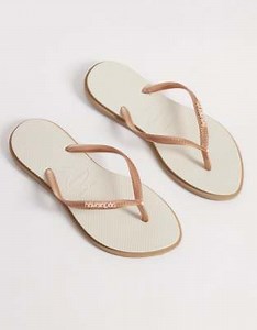 Havaianas slim point flip flops in rose gold | ASOS
