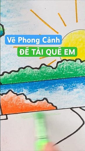 Cách Vẽ Tranh Phong Cảnh ĐƠN GIẢN mà ĐẸP | how to draw scenery for beginner #vetranh #drawing