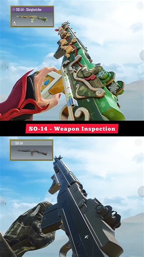 Epic SO-14 [Sleighstrike] 🎄🔥 vs Default SO-14 | Weapon Inspection & Aim Fire Comparison | COD Mobile