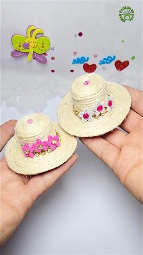 ✨️ Beautiful and easy 🥰 jute hats #diy #craft #handmade #gift #crafts