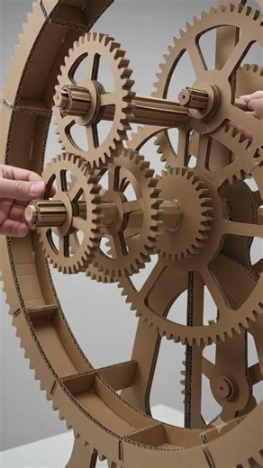 Building a mechanical clock from cardboard #diy #craft #clock