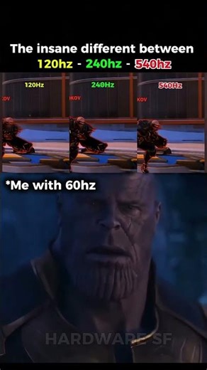 "The insane different between 120hz - 240hz - 540hz" #pcgaming #benchmark #rtx5050 #gtx1080ti