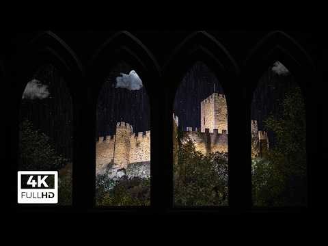 Rain on Window in Forest | 4K Thunder Sounds & Rain in Forest at Night - 3 Hours