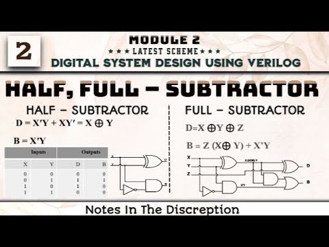 2 Half Subtractor & Full Subtractor Explained Module 2 DSDV 3rd Sem ECE VTU