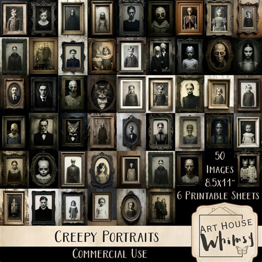 Creepy Portraits: Gothic Horror Portrait Art, 50 Spooky Images (digital Download) - Etsy