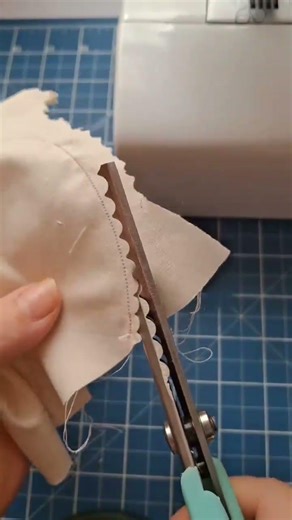 the process of cutting cloth with pattern scissors #shorts