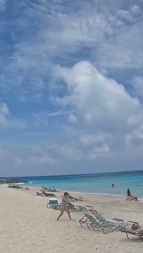 Beach at Resorts world Bimini Bahamas there on the Carnival Freedom on a spring break cruise 2025