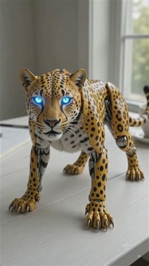 Blue Eyes Dangerous Leapord Transformation #robot #Morph Up