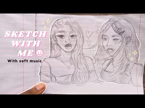 Sketch with me with soft background music 🌸🧁