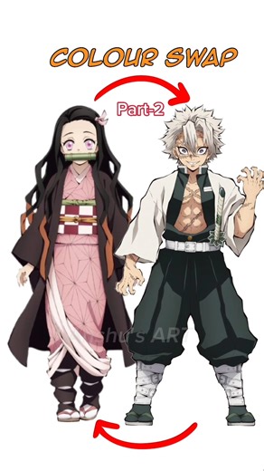 Nezuko X Sanemi colour swap pt-2 #demonslayer#nezuko#anime#mitsuri#shorts#animeart#digita#ibispaintx