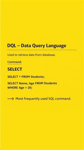 DQL commands #interview #computerscience #facts #programming #sql ‪@curiousandshine‬