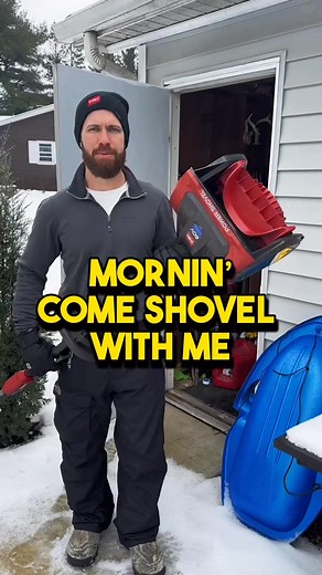 Mornin! Would you one of these? This Toro powershovel is always a fun tool to clear the patio with. It works really good with wet slushy snow too.#snow #snowshovel #snowremoval #powershovel #snowstorm #pov | Rootedlawnco