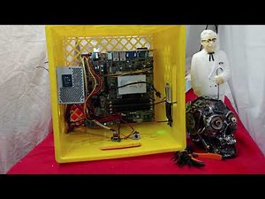 Computer In A Milk Crate 2021 All Recycled Parts. i7-2600 16GB RAM, Geforce 710