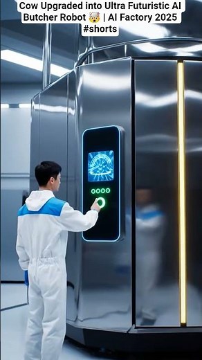 Cow Upgraded into Ultra Futuristic AI Butcher Robot 🤯 | AI Factory 2025 #shorts