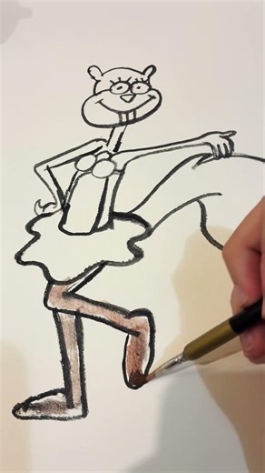 Sandy Cheeks watercolor drawing