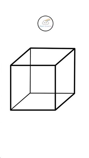 CUBE DRAWING EASY, Short Video 9 #shapes #cube #howtodraw