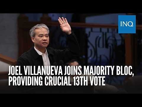Joel Villanueva joins majority bloc, providing crucial 13th vote