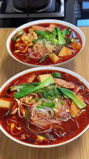 陕西麻辣红油米线，晚上下班想吃米线的煮一碗，带调料包，做法简单麻辣过瘾还非常好吃，味道正宗地道还划算 #米线#陕西美食 #麻辣米线#这一碗好过瘾@抖音小助手 @DOU 小助手#米线