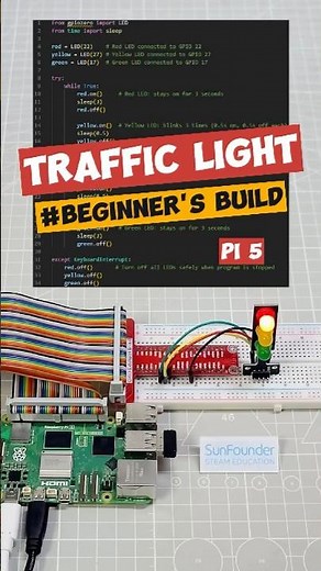 Raspberry Pi Traffic Light in 60 Seconds 🚦 | LED Control Tutoria #arduino #arduinoproject