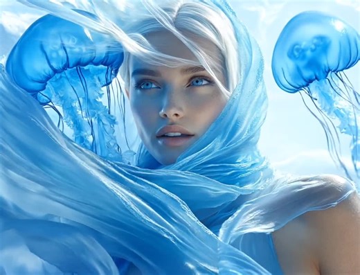 Blue Jellyfish & Woman | Dreamlike Cinematic Video | Ai-generated MP4 (digital Download) - Etsy