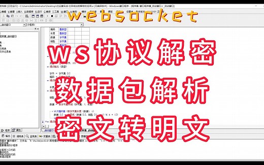 易语言 ws协议解密之数据包解析密文转明文 websocket