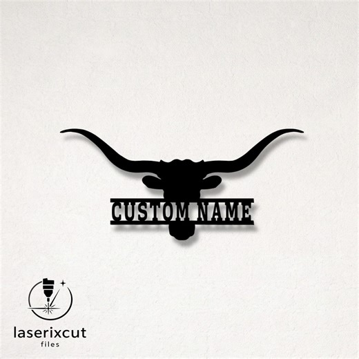Customizable Longhorn Silhouette Laser Cut Vector Design – SVG, DXF, Ai, Pdf Files Glowforge, Cricut, Metal, Wall Decor, Digital Download - Etsy