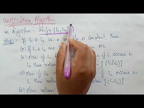 Unification algorithm | Example | AI | Artificial intelligence | Lec-35 | Bhanu Priya