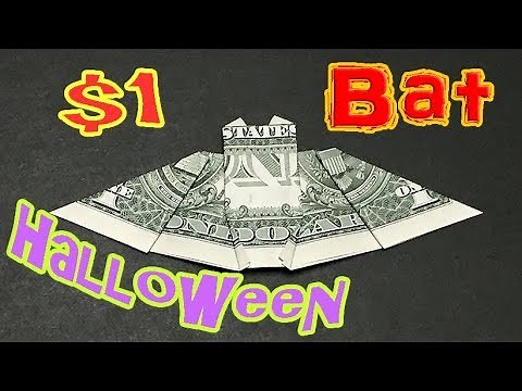 Money Origami Bat | How to make a Halloween Bats out of Dollar Bill | Easy Tutorial