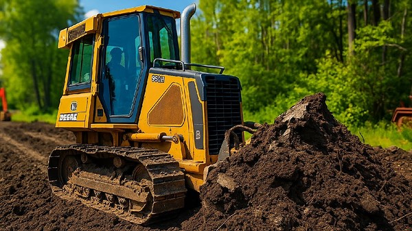 Big Dig Day 2: Grading With John Deere 550H Dozer