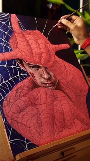 Spider-Man Painting 😍 #shorts #art #painting #spiderman #tomholland