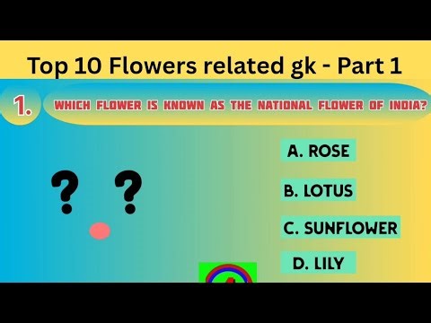 Top 10 Flower GK Questions 🌸 | Easy & Fun Quiz Part 1 | General Knowledge Quiz 2026