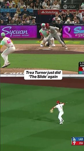 The Trea Turner does "The Slide" again 😍 #treaturner #phillies #slide #mlb