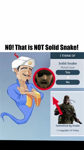 NO! That is NOT Solid Snake! #metalgearsolid #gaming #meme #memes #shorts Idea and image by: big_ball_mgs on Instagram