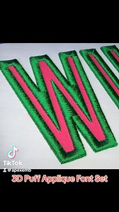 Applique with 3D Puff Machine Embroidery Font Design #apexemb #embroideryfonts | Apex Embroidery Designs