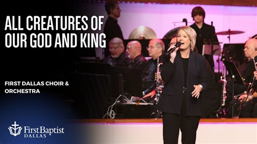 "Shout joyfully to God, all the earth; Sing the glory of His name; Make His praise glorious." -Psalm 66:1-2 Listen to "All Creatures of Our God and King" by the First Dallas Choir & Orchestra, featuring Heather Crisp. | First Baptist Dallas
