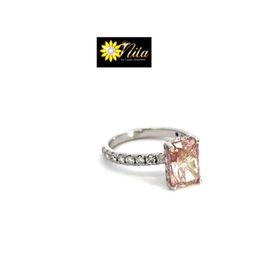 Priced at $2,995.00. This beauty features 2.89/3.51 CTW fancy vivid pink lab grown diamond set in 10 karat white gold, hand crafted in store. https://coatsjewelers.com/products/lab-grown-diamond-engagement-ring-49 #coatsjewelers #smallbusinesstiktok #jewelrybusiness #texasjewelry #familyownedbusiness