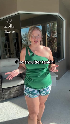 Stylish One Shoulder Tankini for Long Torso Girls