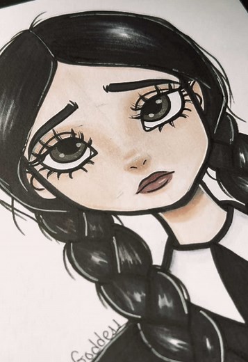 🖤 #wednesday #wednesdayaddams #art #fyp #artwork | Wensday Addams