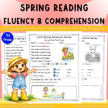 Spring Reading Fluency and Comprehension Passages for Kindergarten - 1st Grade