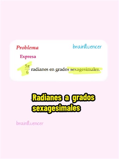 Trigonometría: Sistema angular, radianes a grados sexagesimales #matematicaenuna #brainfluencer #sencicoperu #ucv #utp #colegio #educacion