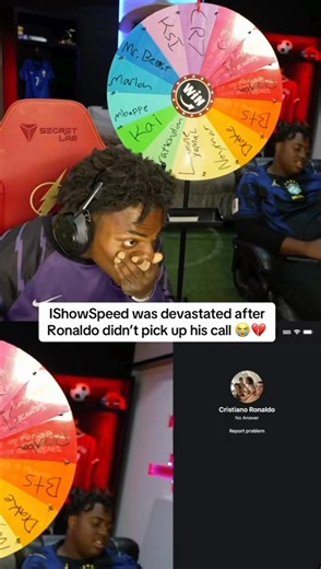 IShowSpeed was devastated after Ronaldo didn't pick up his call 😭💔 #ishowspeed #ronaldo #fyp